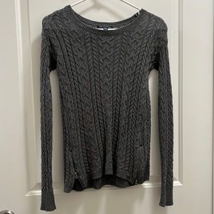 American Eagle Outfitters Women Pullover Sweater Side Zip Long Sleeves Dark Gray